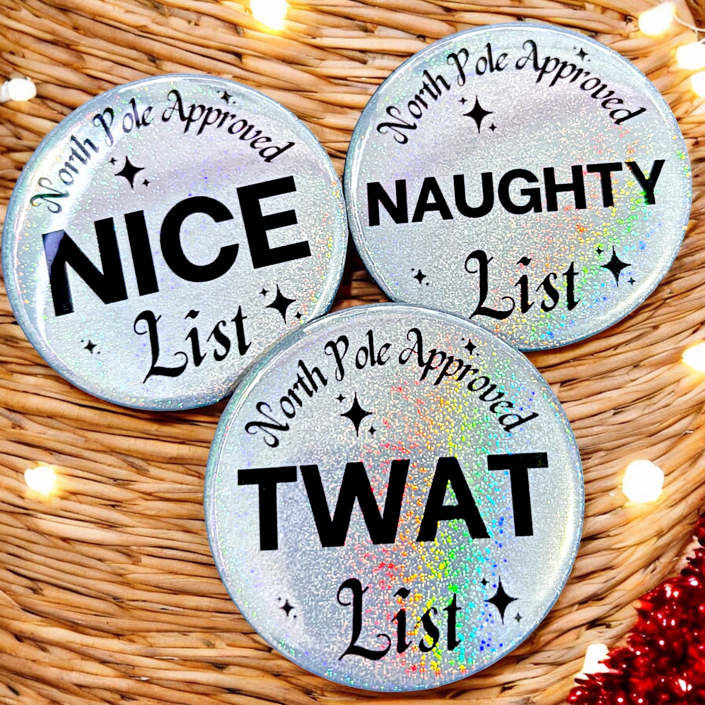 10 x 'North Pole Approved Badge' - Badge ONLY