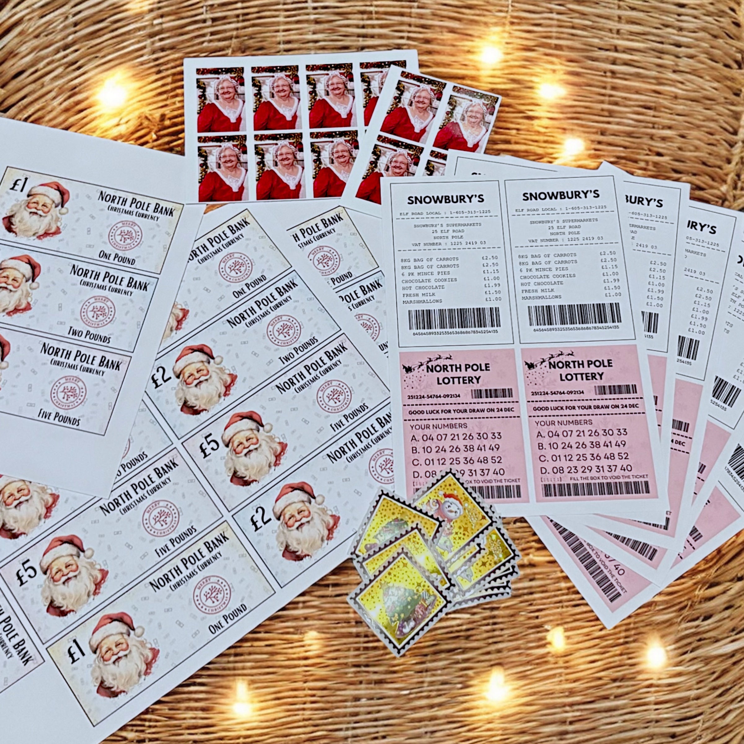 10 x Santa's Lost Wallet Contents ONLY