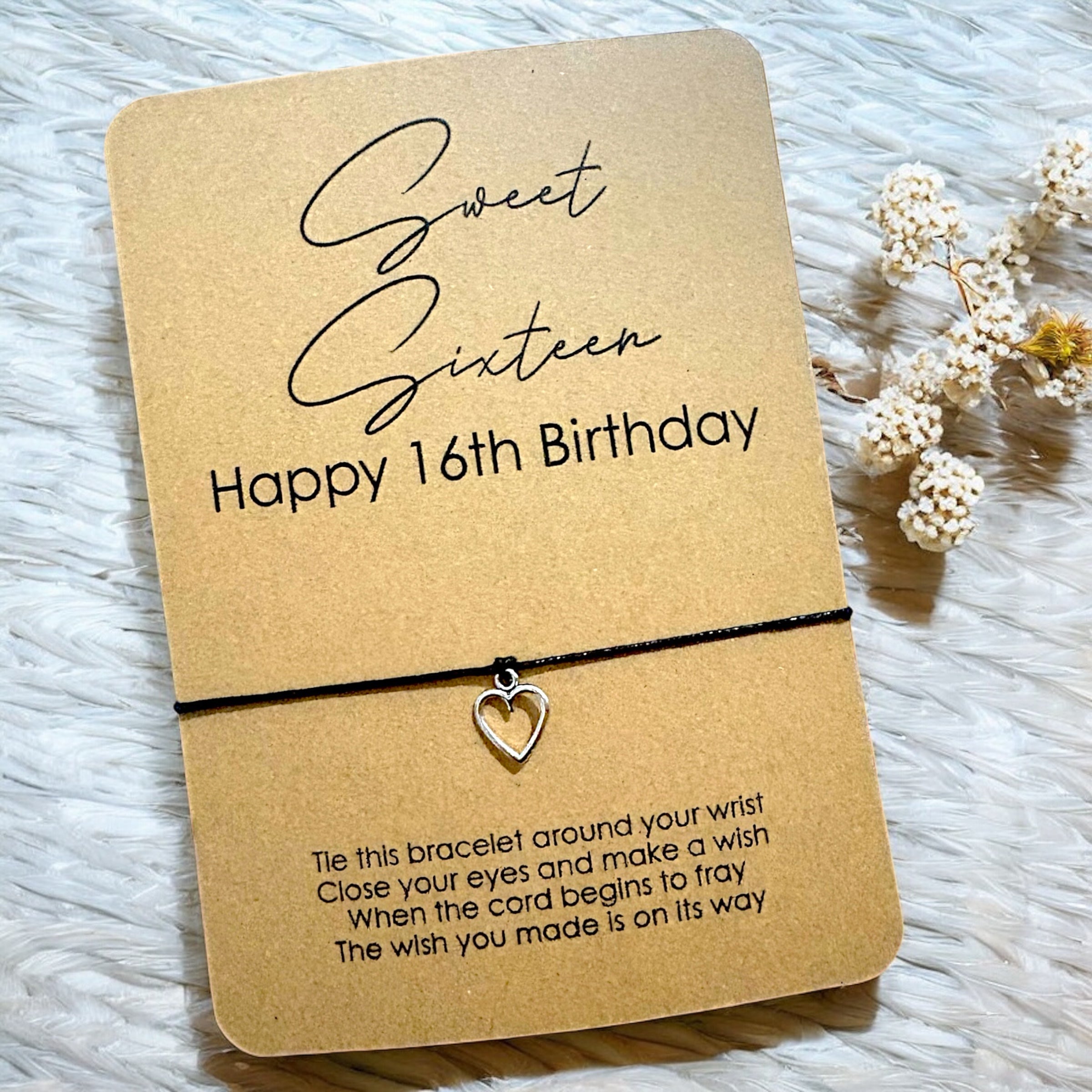 5 x 'Sweet Sixteen - Happy 16th Birthday' Bracelets - A6