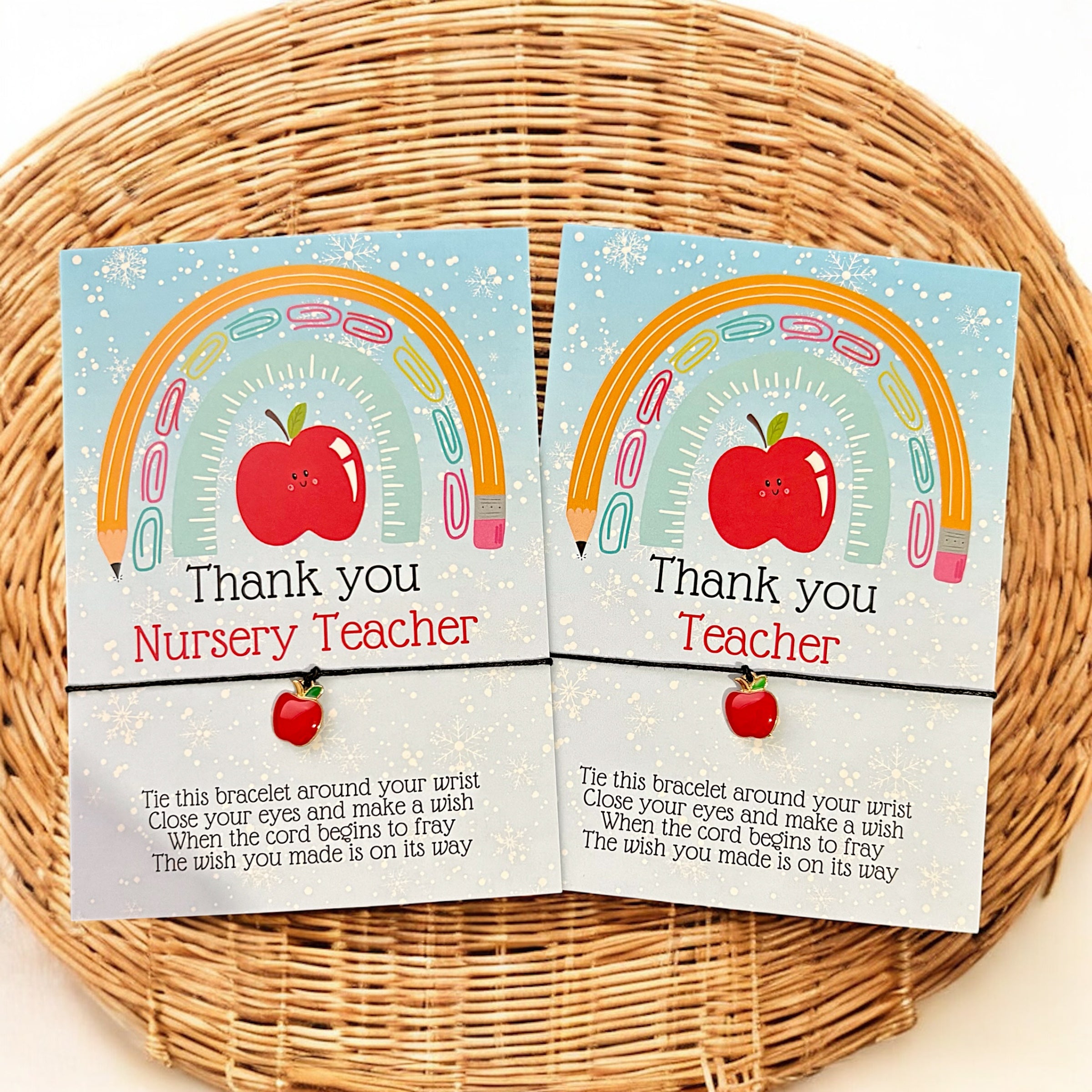 10 x 'Teaching 'Thank You' Christmas Design - Bracelets - A6