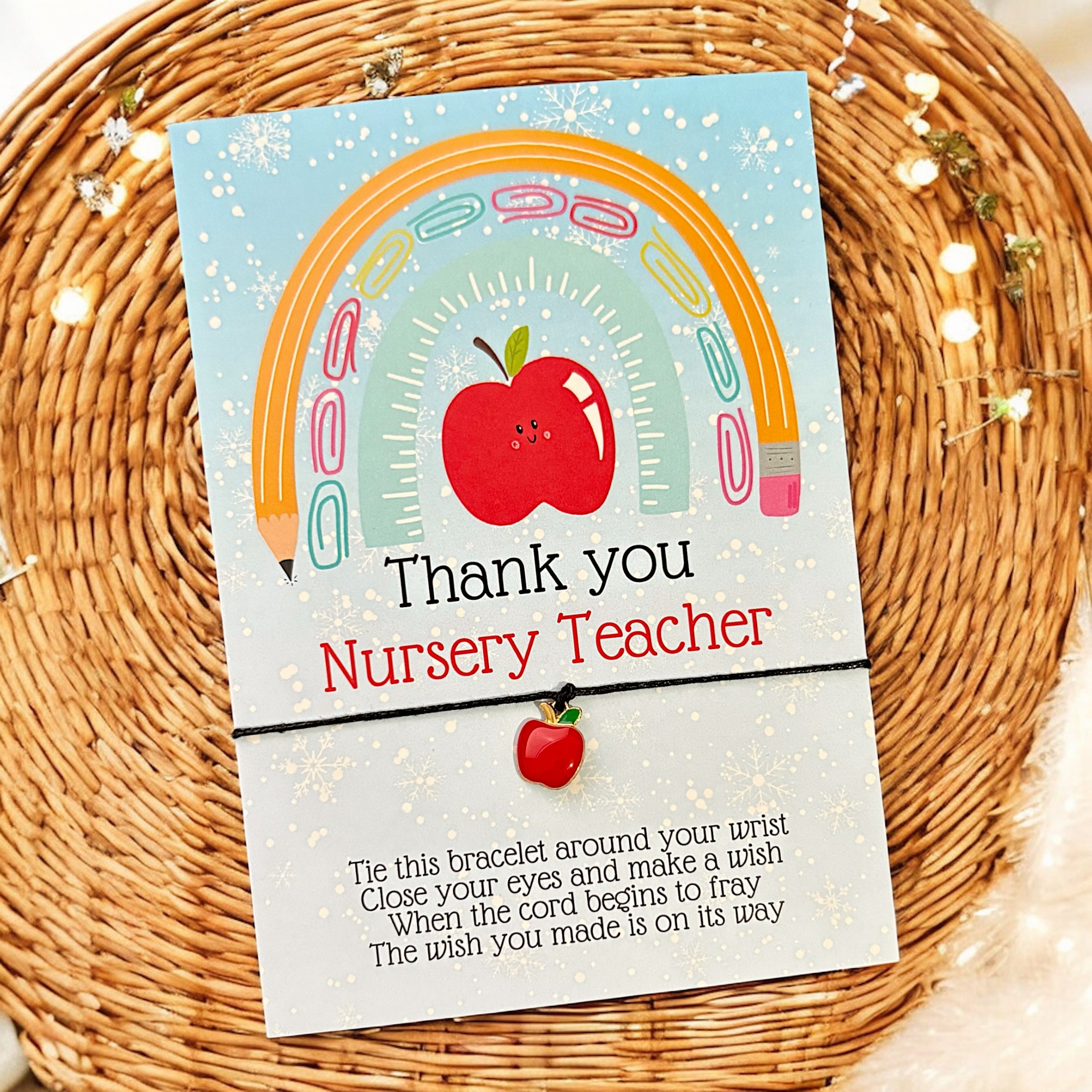 10 x 'Teaching 'Thank You' Christmas Design - Bracelets - A6