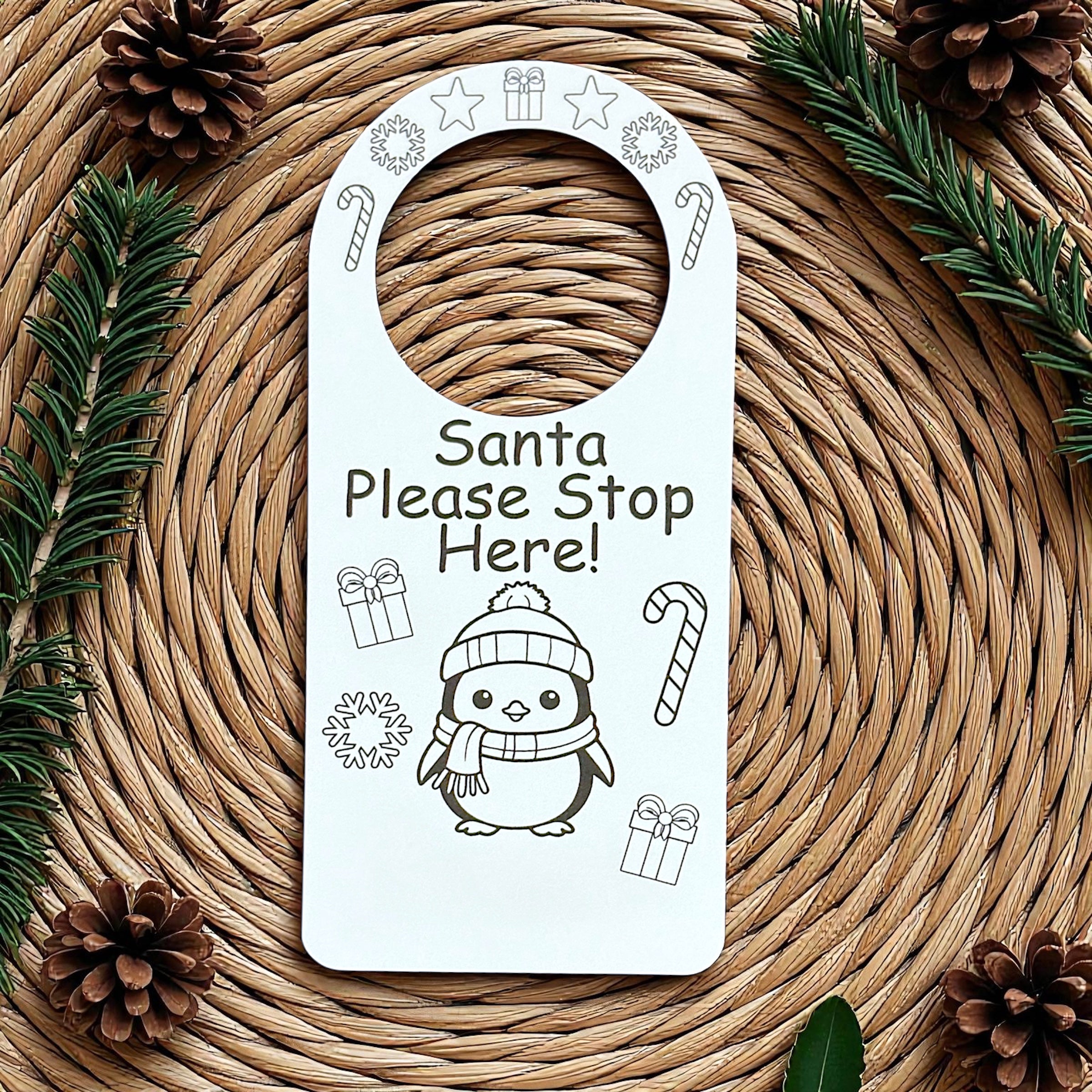 10 x Personalised Name Christmas Colouring Hanger