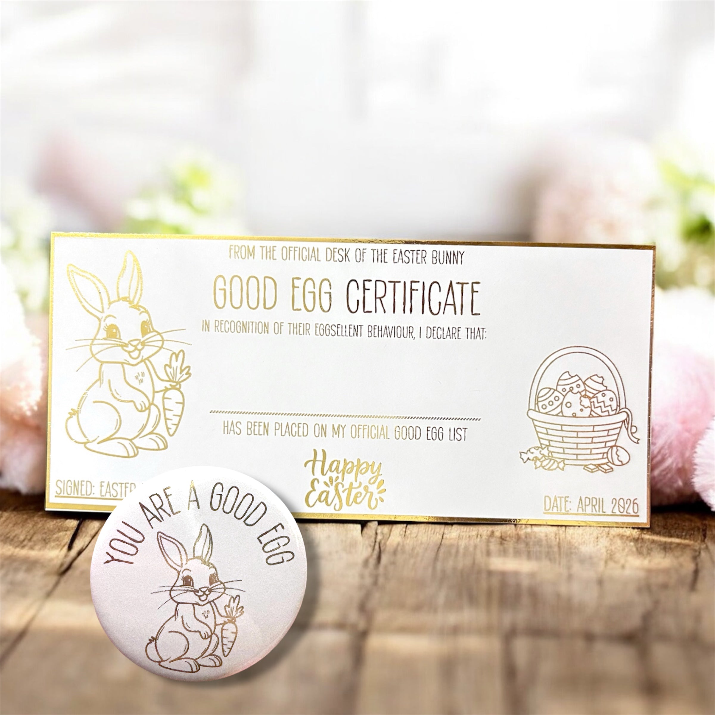 BUNDLE 10 x 'Good Egg' Badges & Ticket Certificates