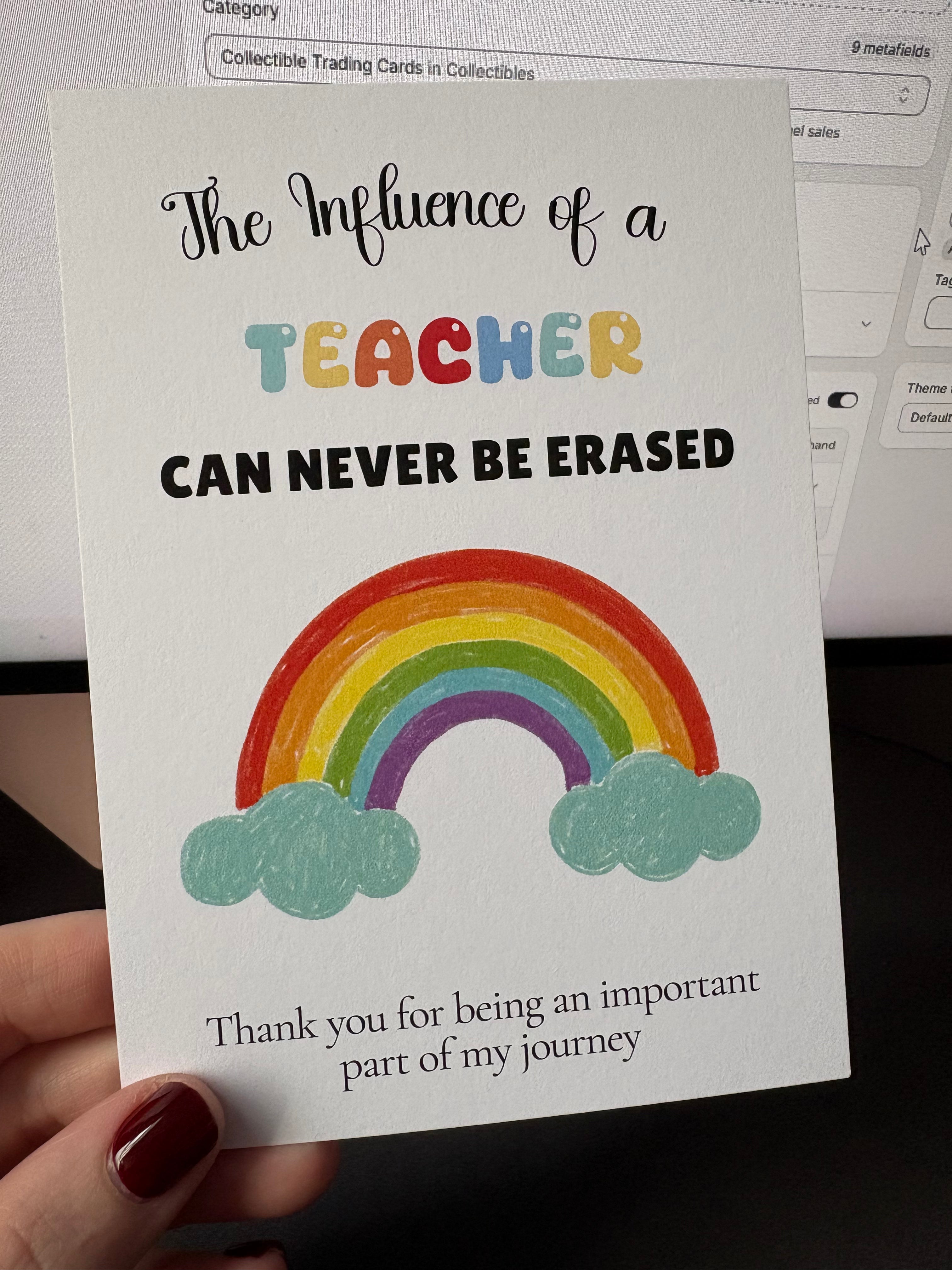 A6 Influence Of A Teacher - BACKING CARD ONLY