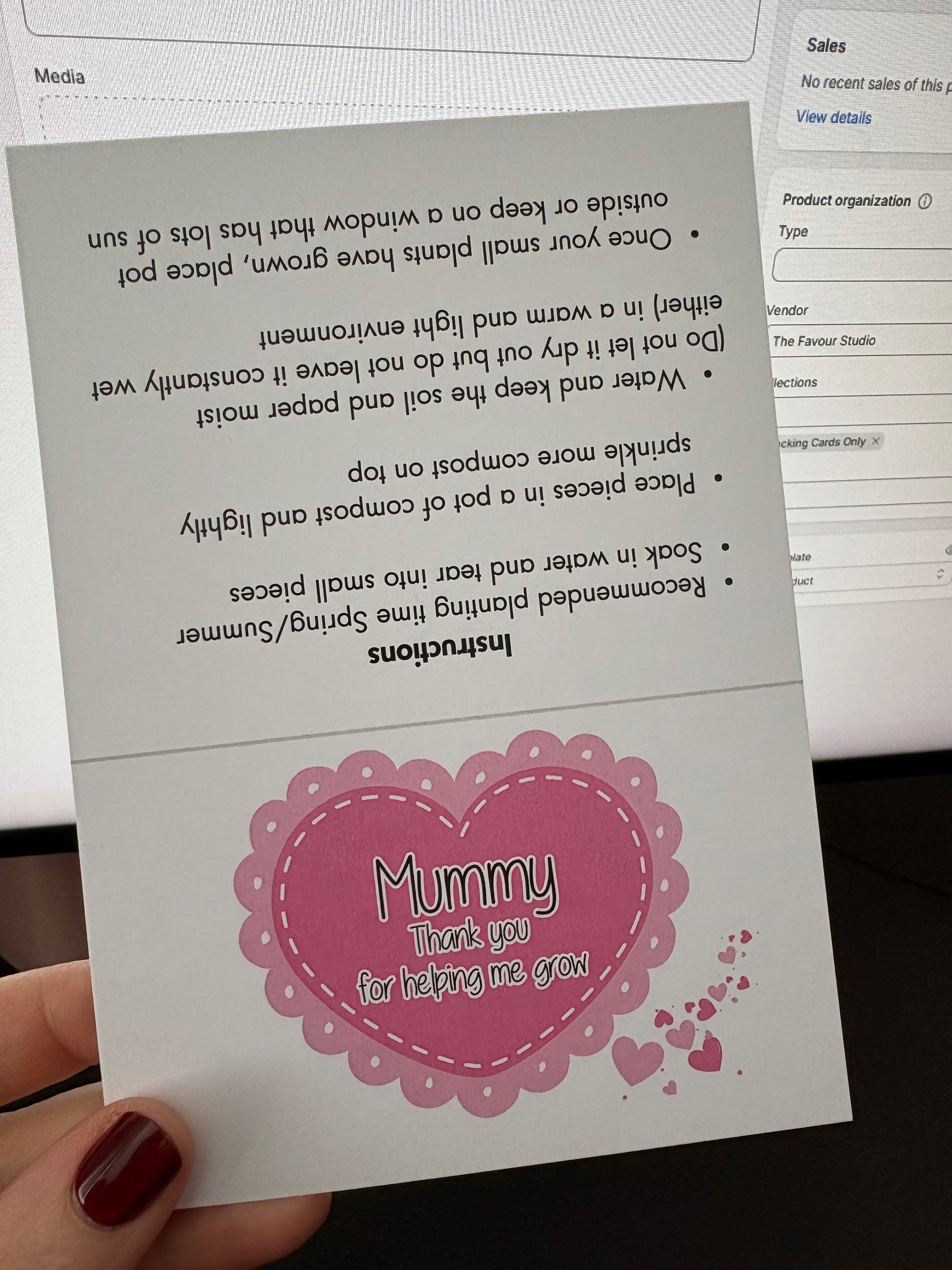 A6 Plantable MUMMY - BACKING CARD ONLY