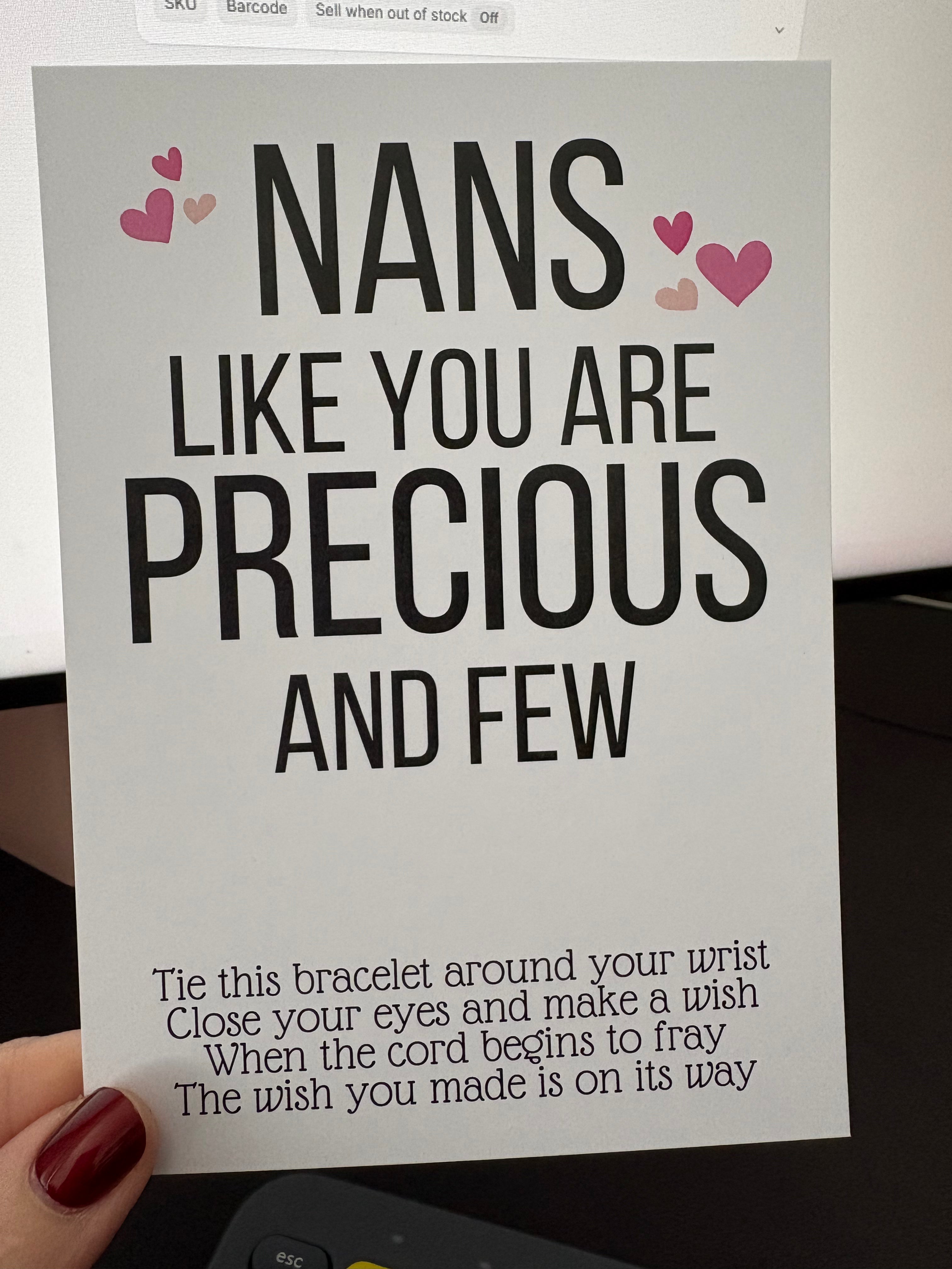 A6 Nans Like You - BACKING CARD ONLY