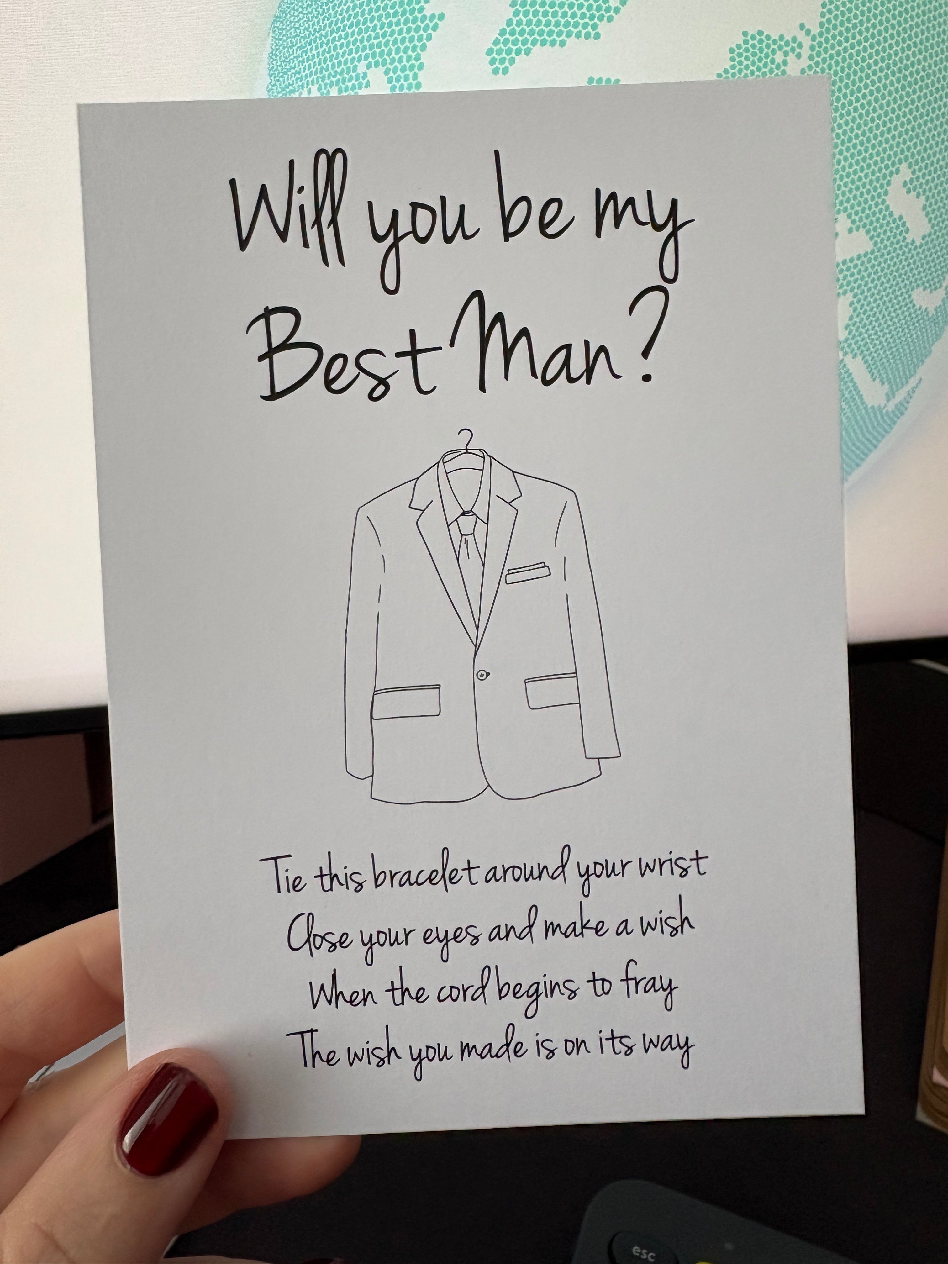 A6 Will you be my best man? - BACKING CARD ONLY