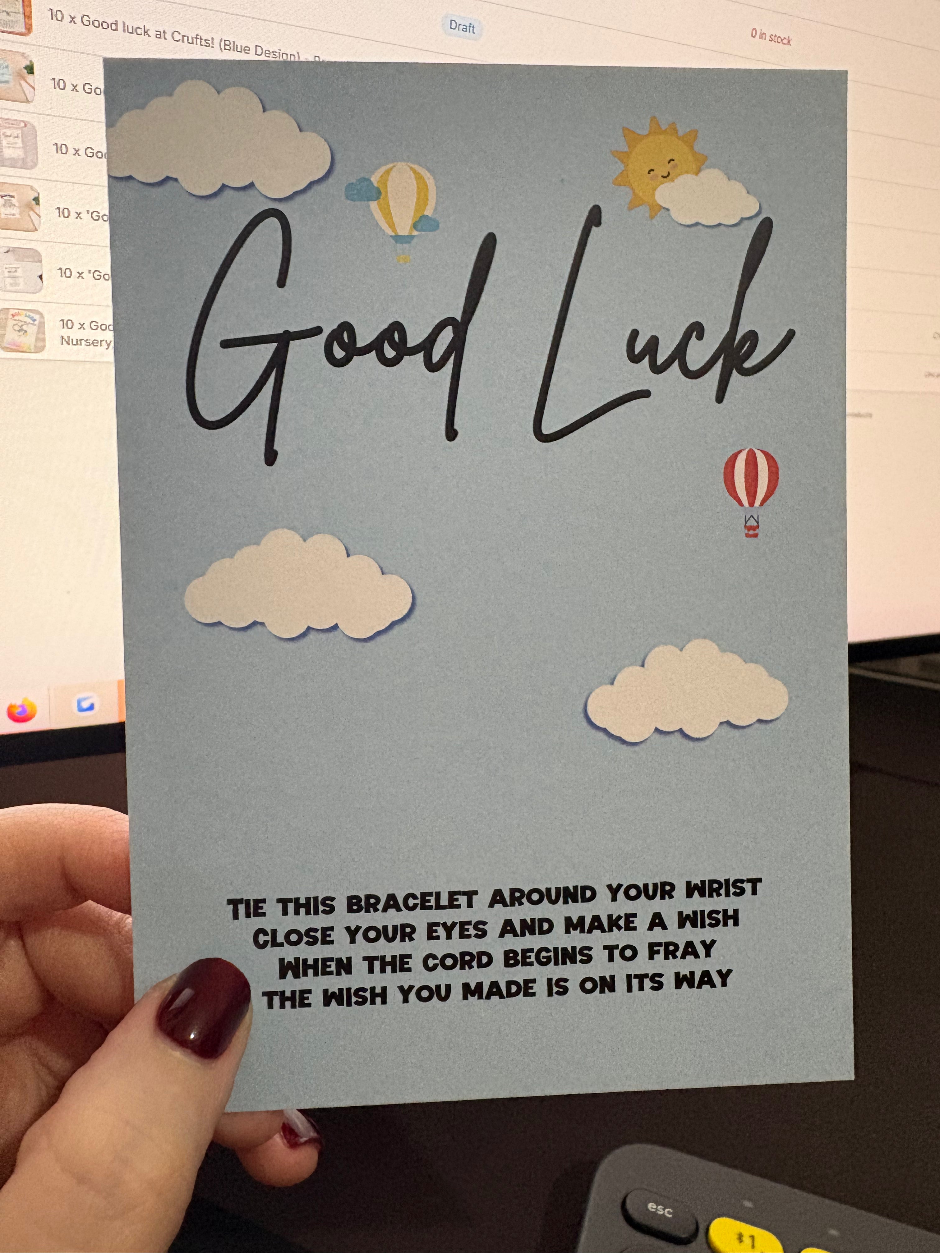 A6 Good luck (blue) - BACKING CARD ONLY