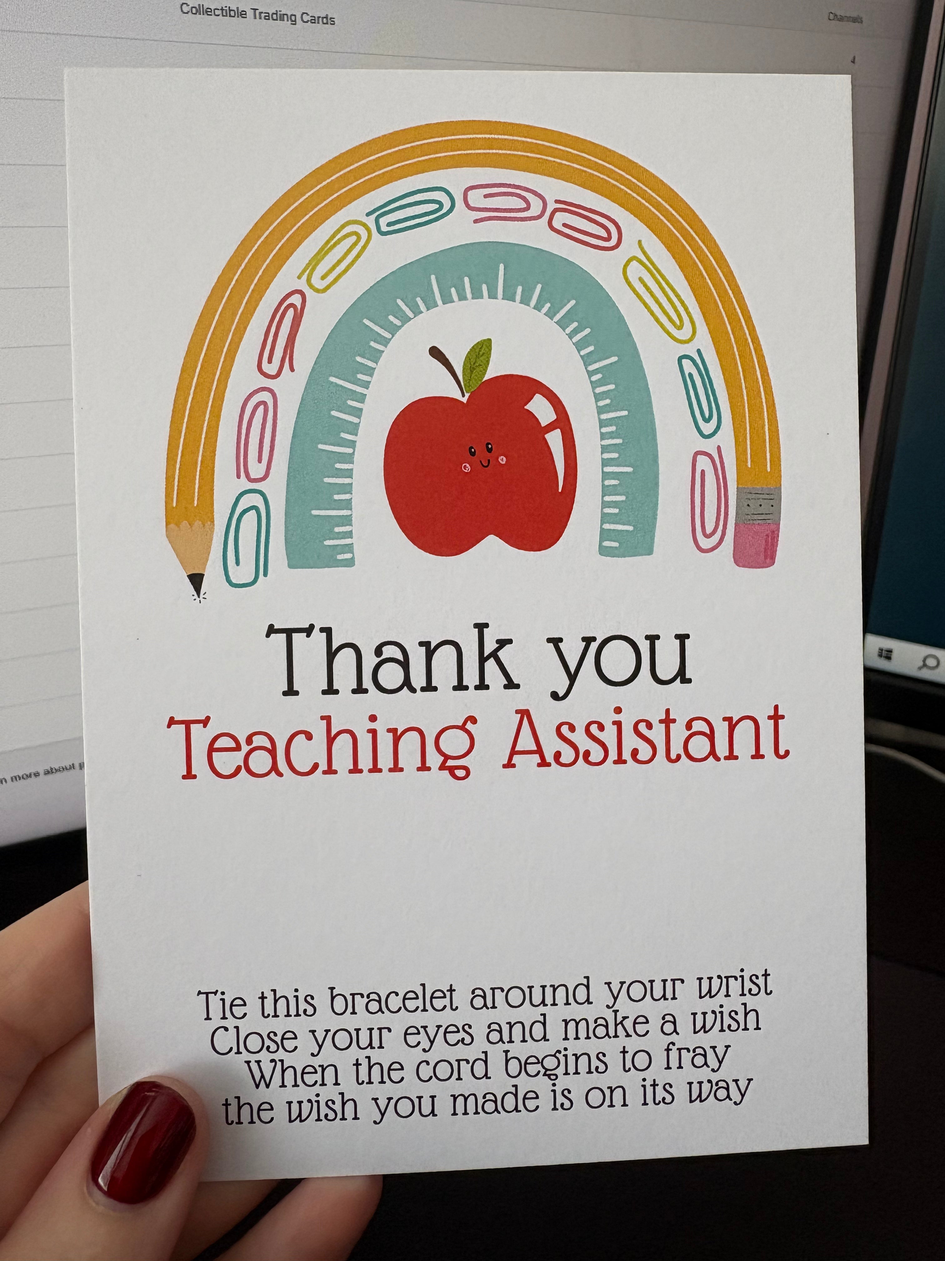 A6 Thank You Teaching Assistant- BACKING CARD ONLY