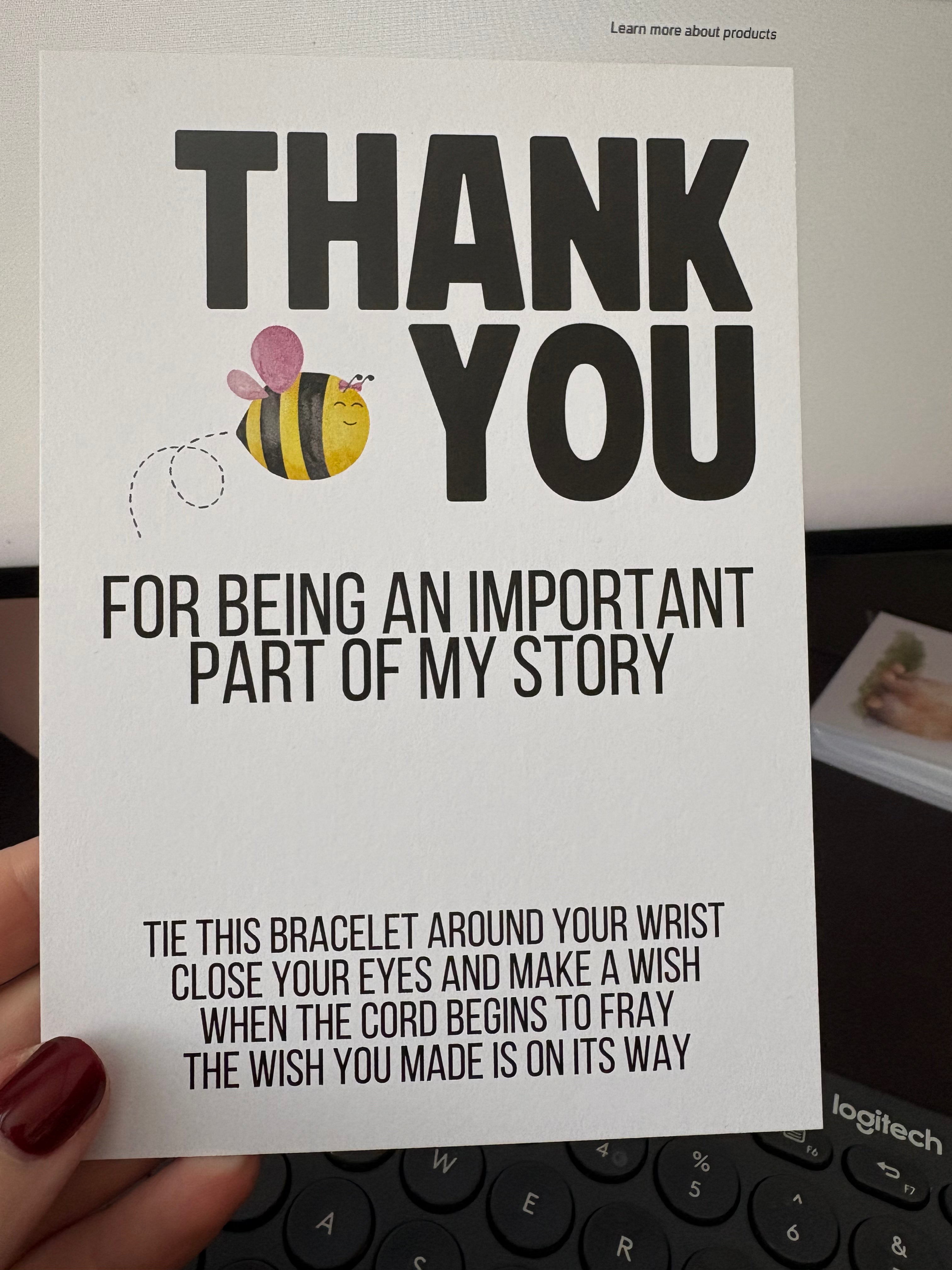 A6 Thank you - Part of my story - BACKING CARD ONLY
