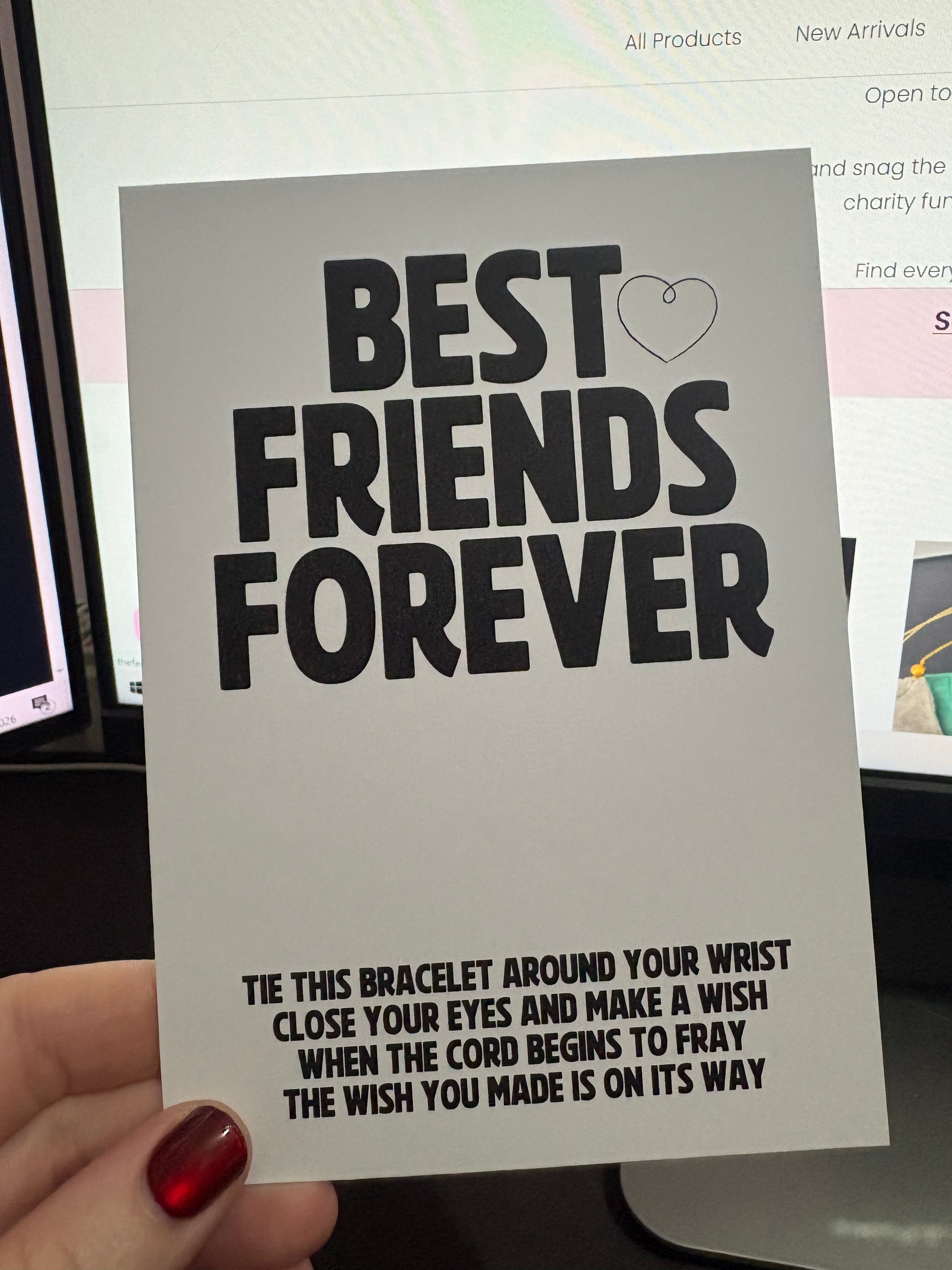 A6 Best Friends Forever - BACKING CARD ONLY