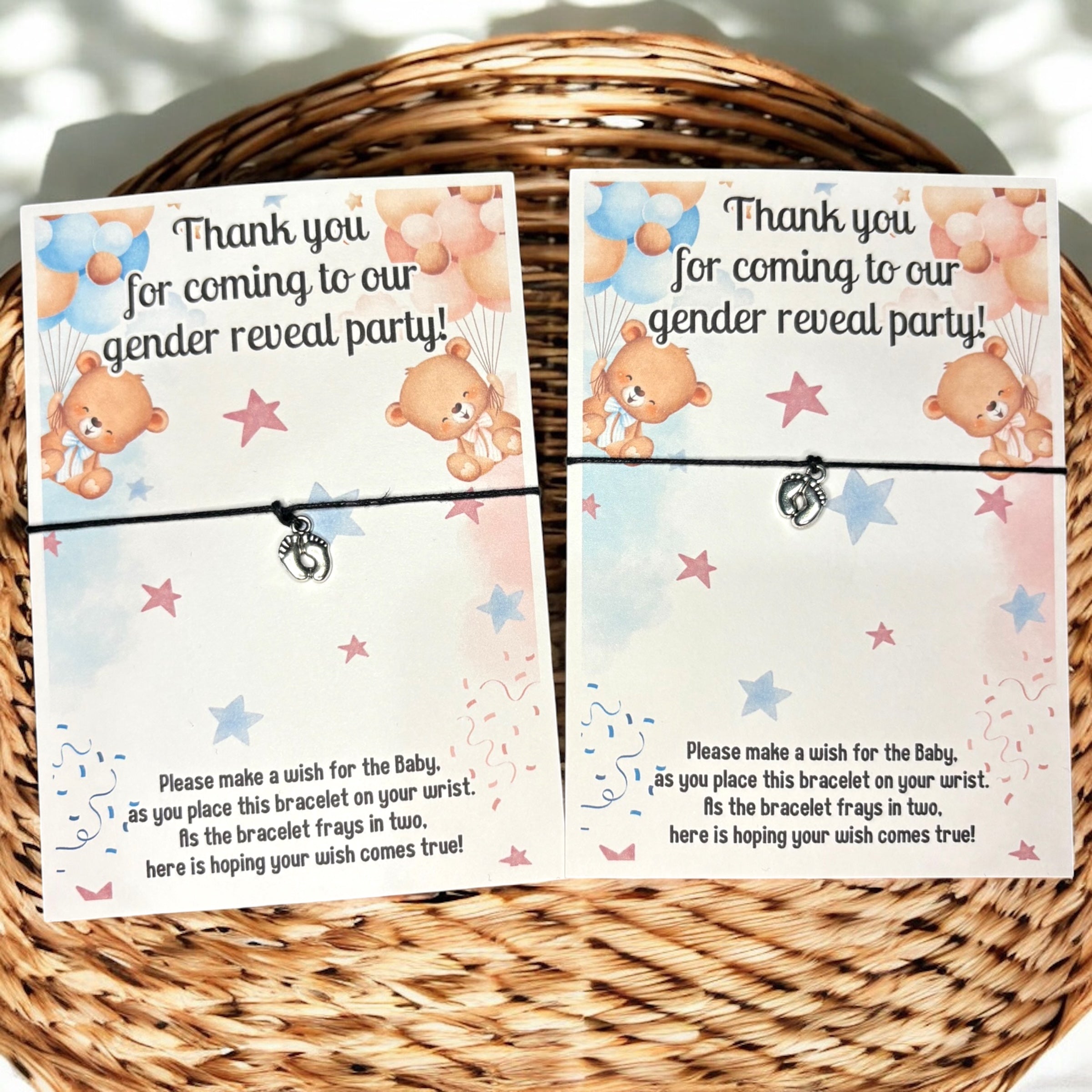 10 x Thank you - Gender Reveal - A6