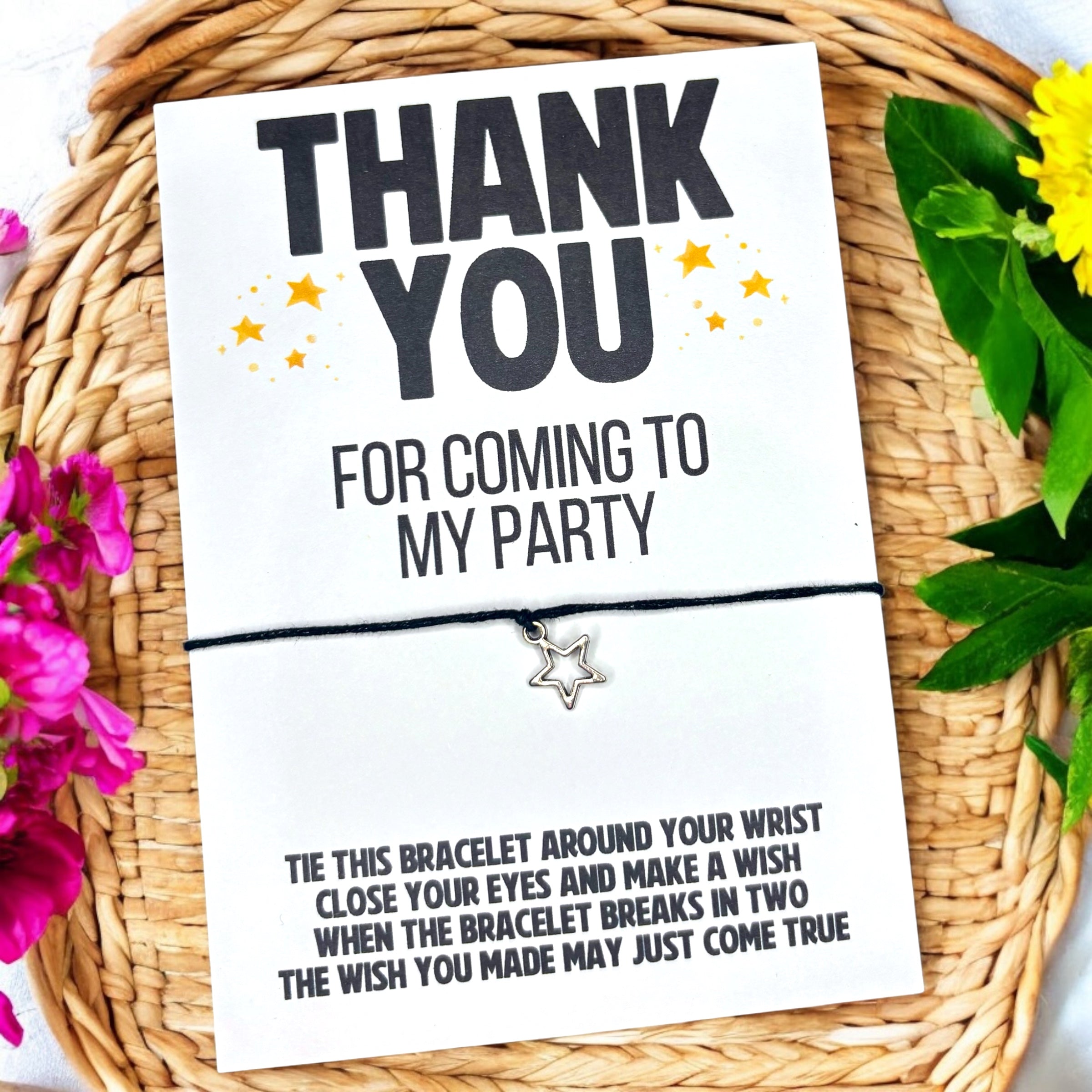 10 x 'Thank you - Party' Bracelets A6