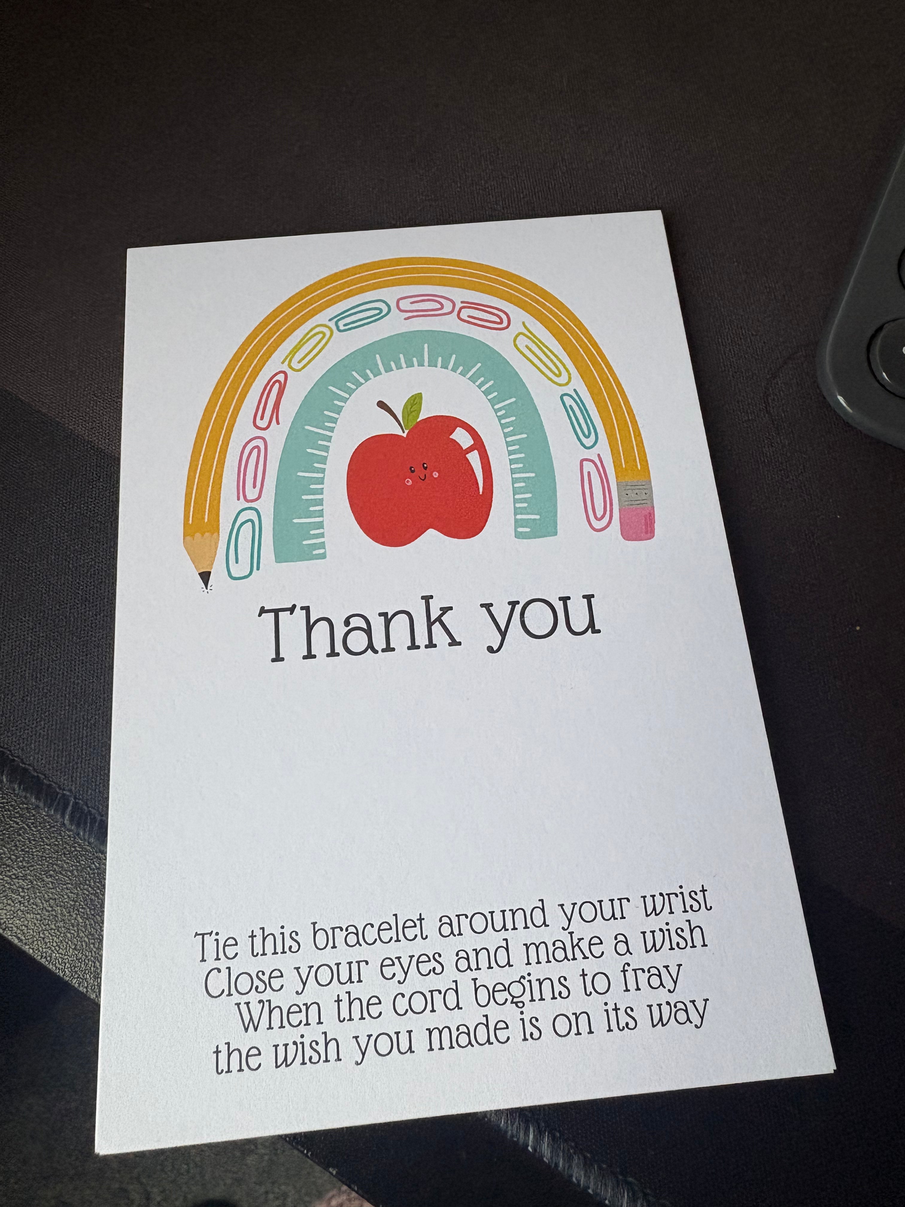 12 x A6 Thank You (No Title) Apple - BACKING CARD ONLY