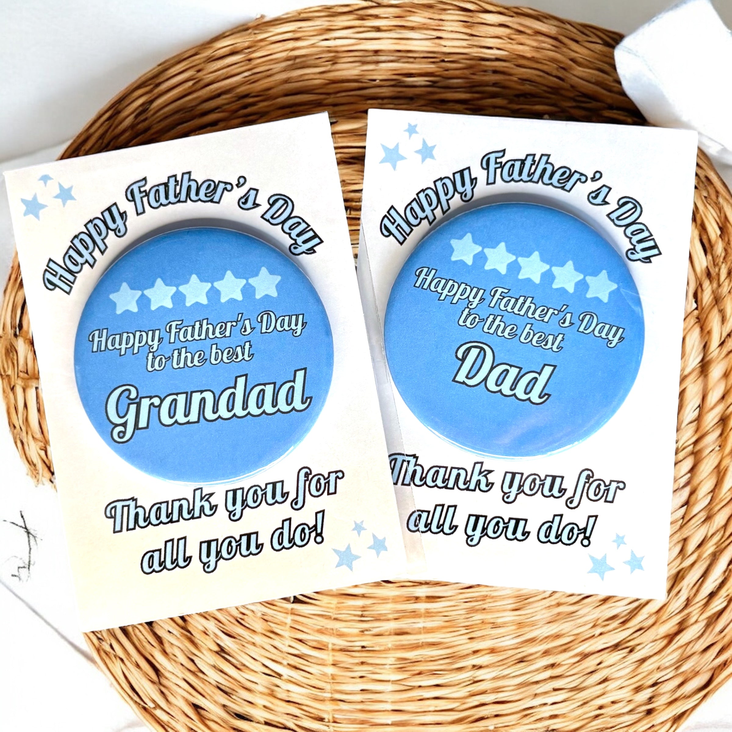 5 x Happy Father's Day Badges