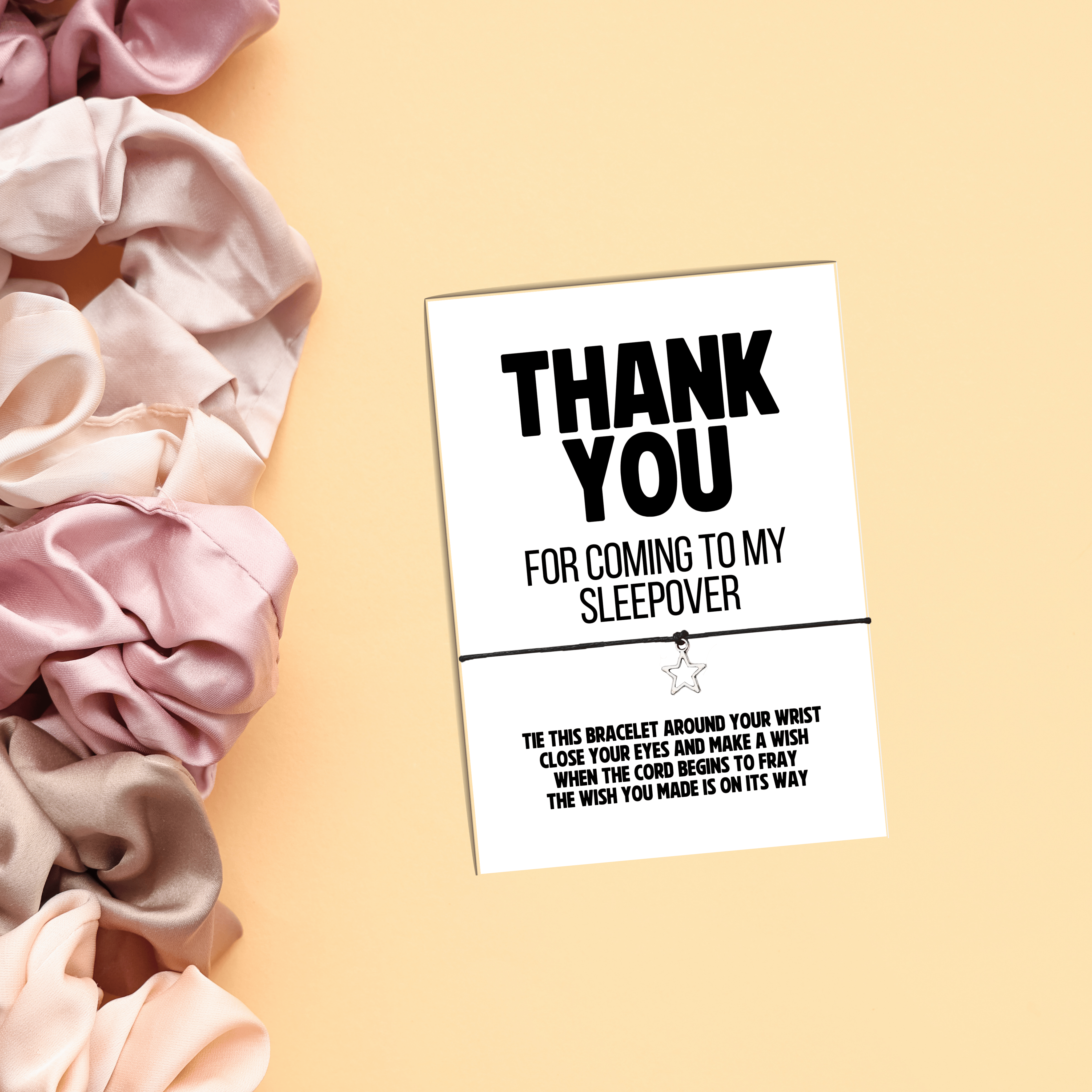 10 x 'Thank you - Sleepover' Wish Bracelets - A6