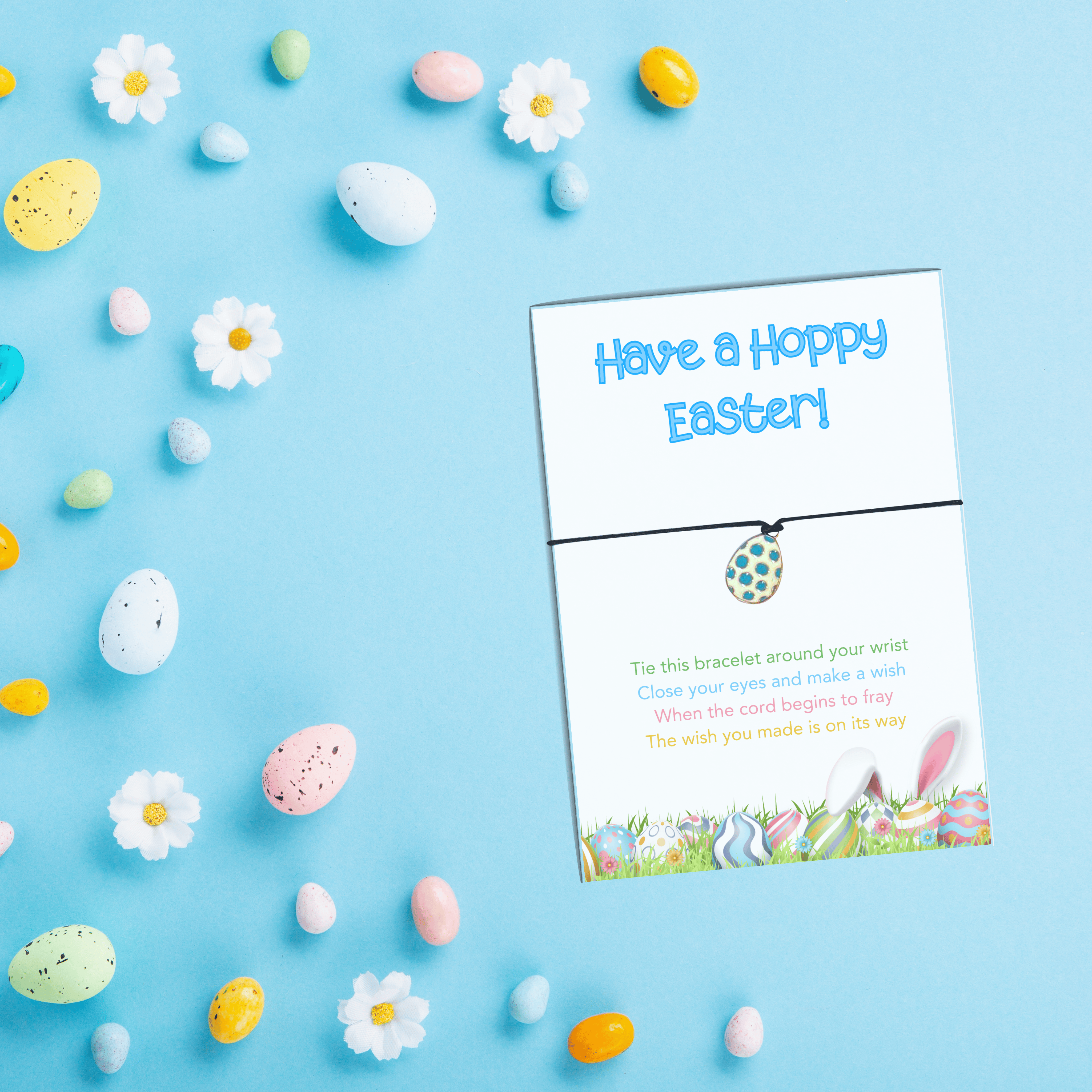 10 x 'Have a Hoppy Easter' Wish Bracelets - A6