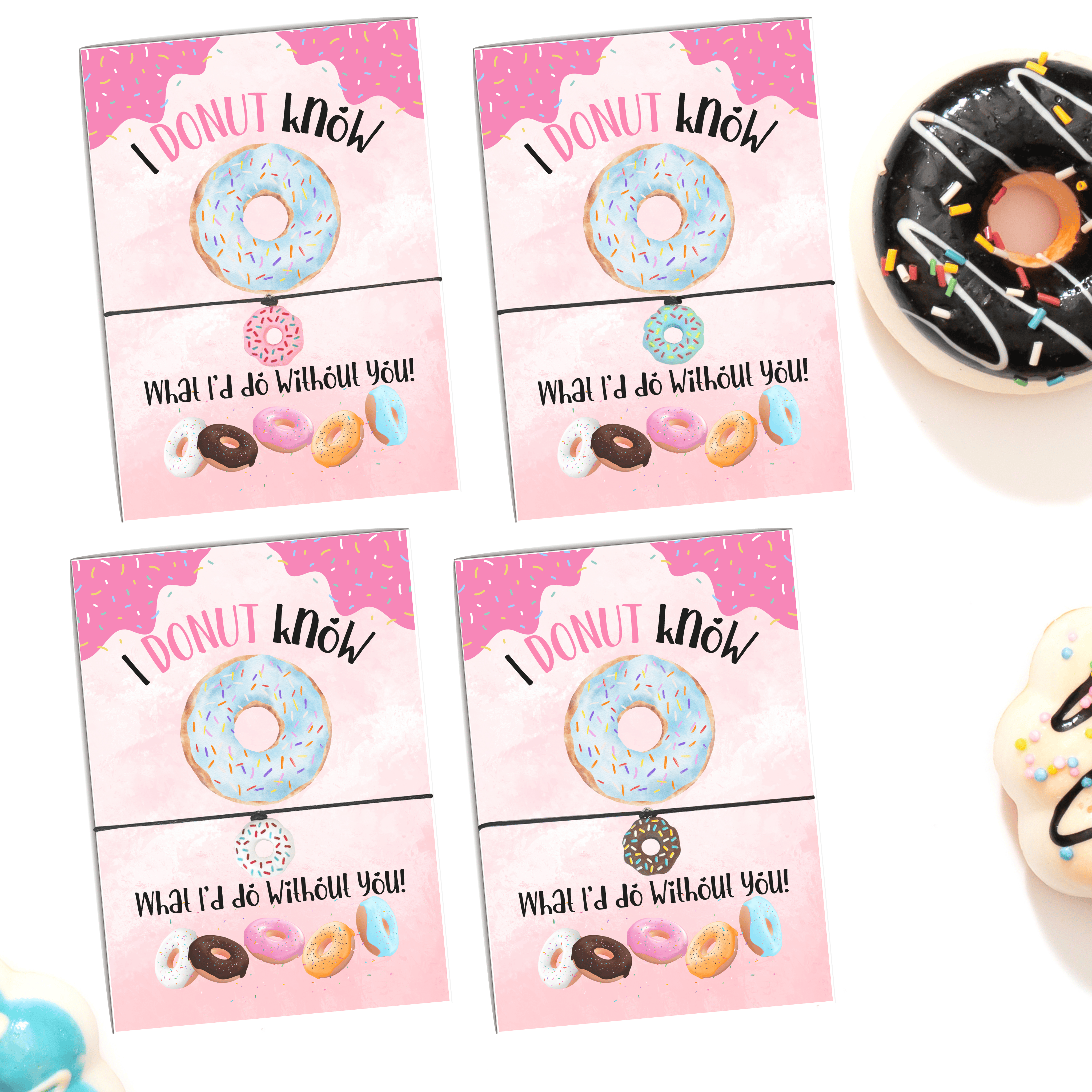 10 x 'I Donut Know' Wish Bracelets - A6