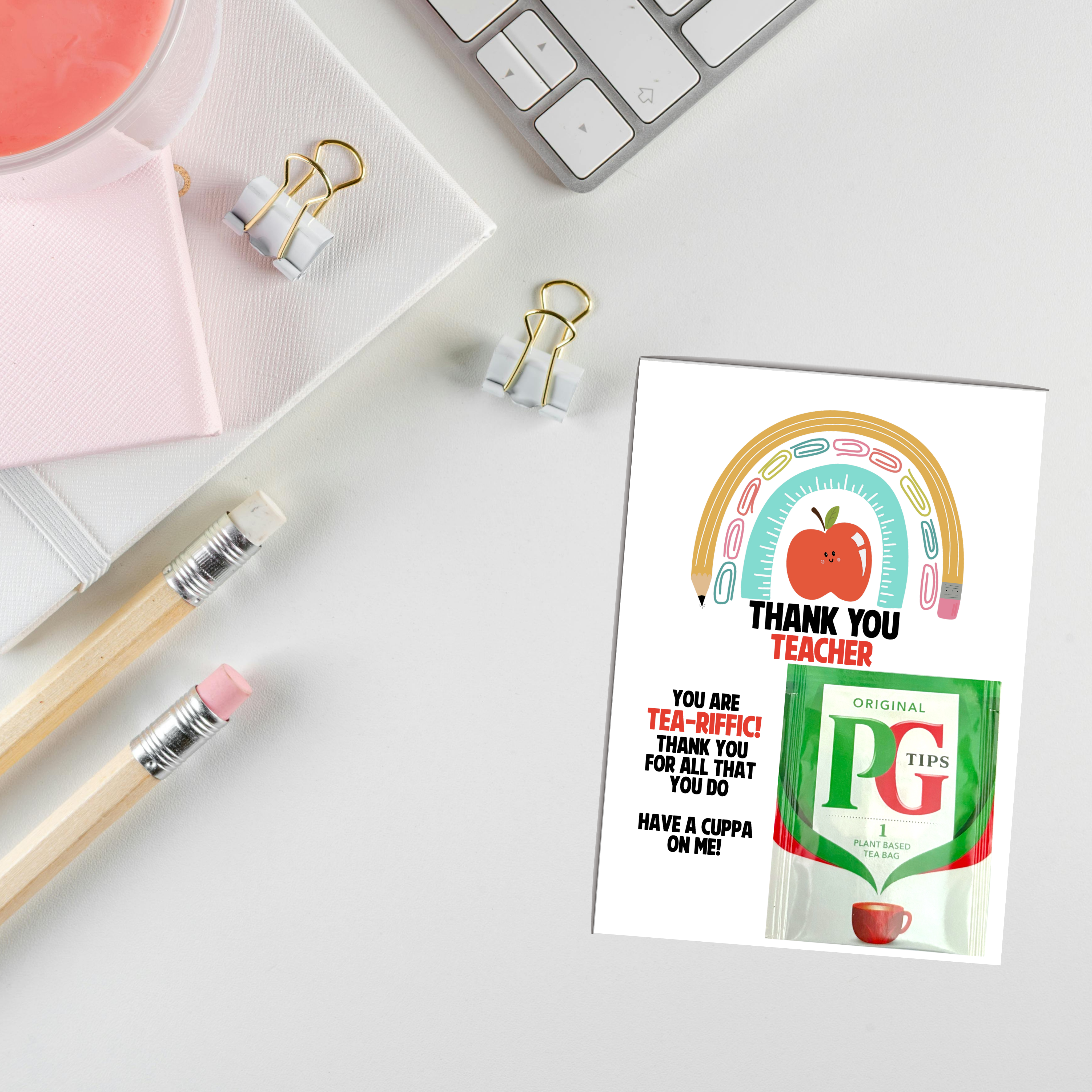 10 x 'Tea-Riffic! - Teaching - Tea Bag Gift - A6