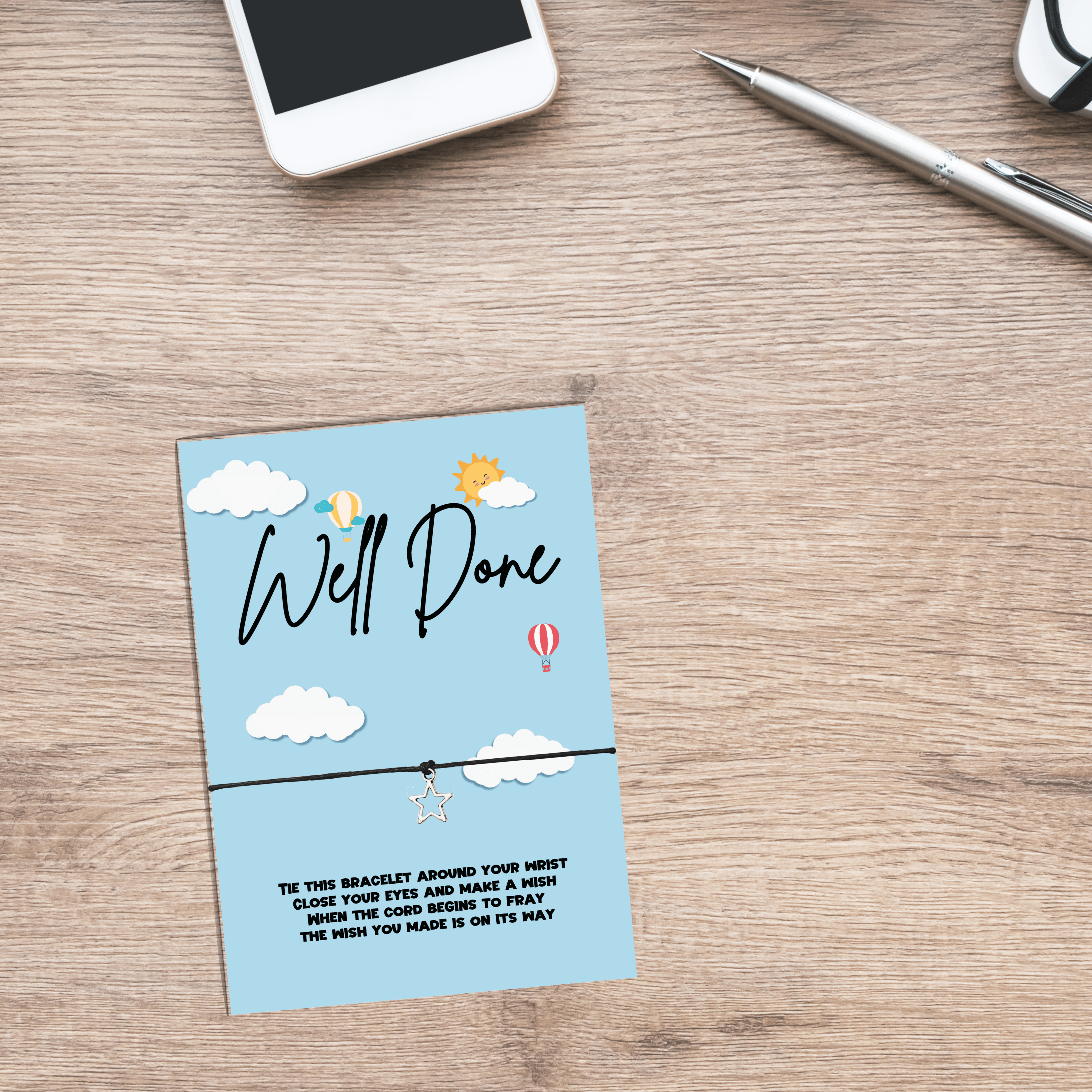 10 x Well Done 'Blue' Wish Bracelets - A6