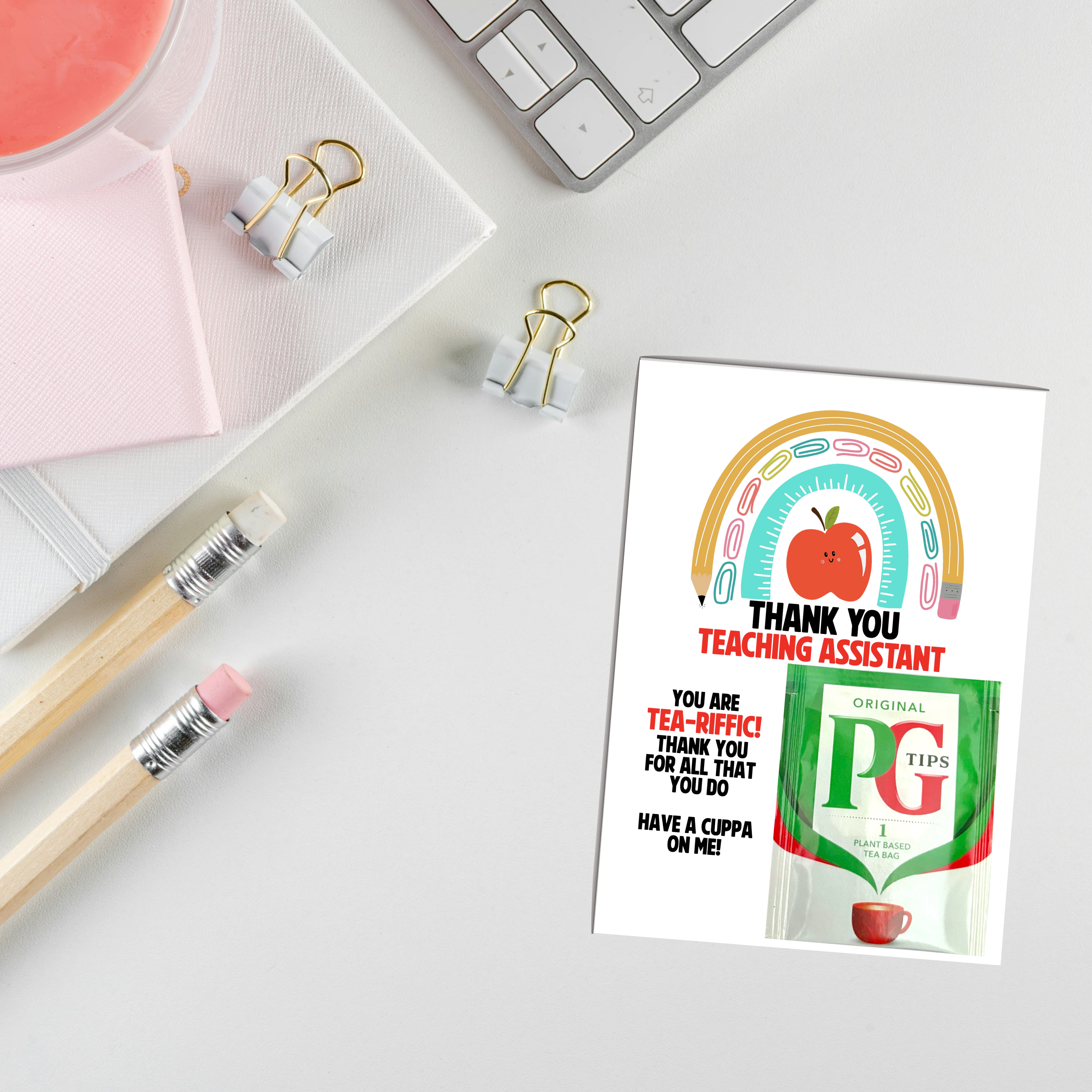 10 x 'Tea-Riffic! - Teaching - Tea Bag Gift - A6
