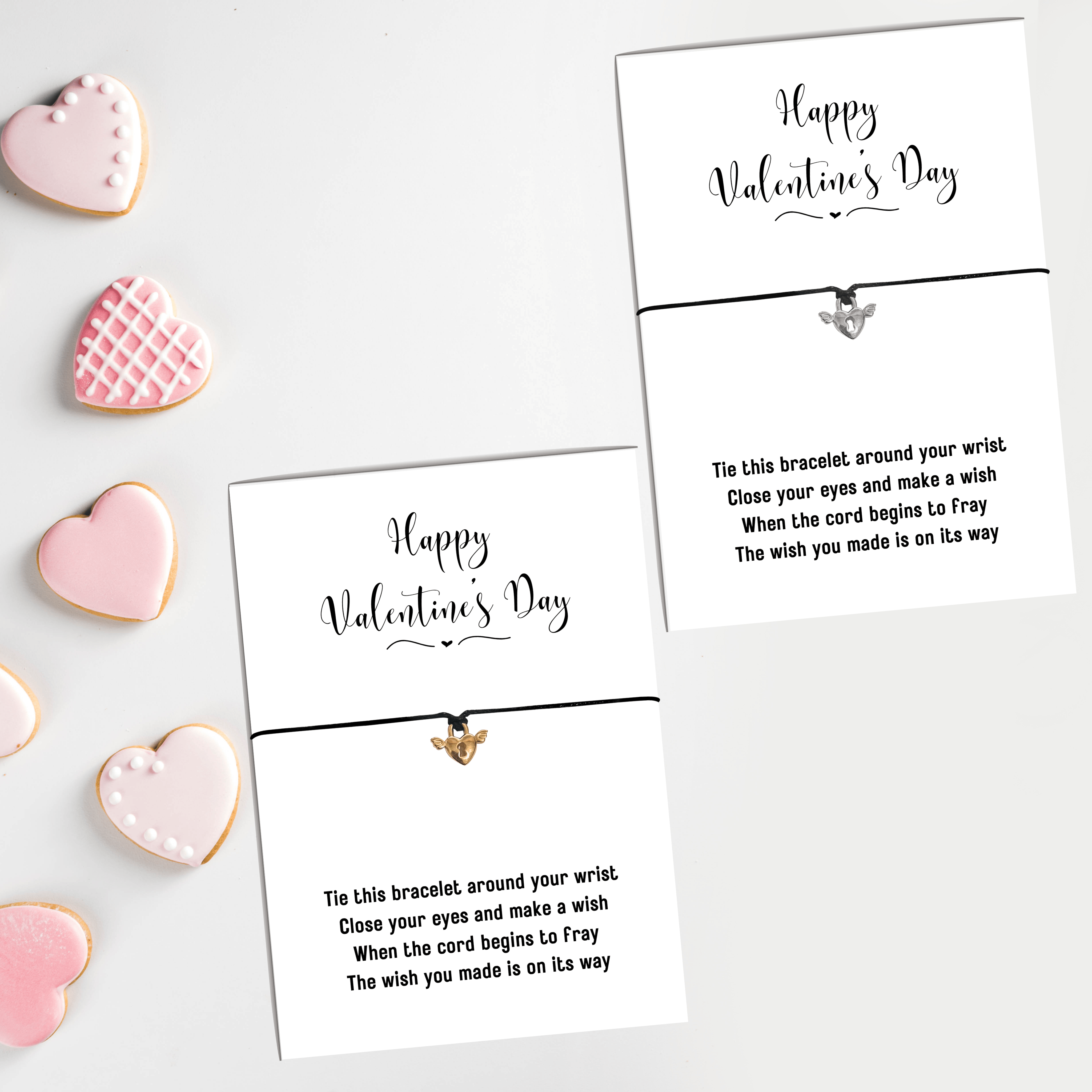 10 x 'Happy Valentine's Day' Wish Bracelets - A6