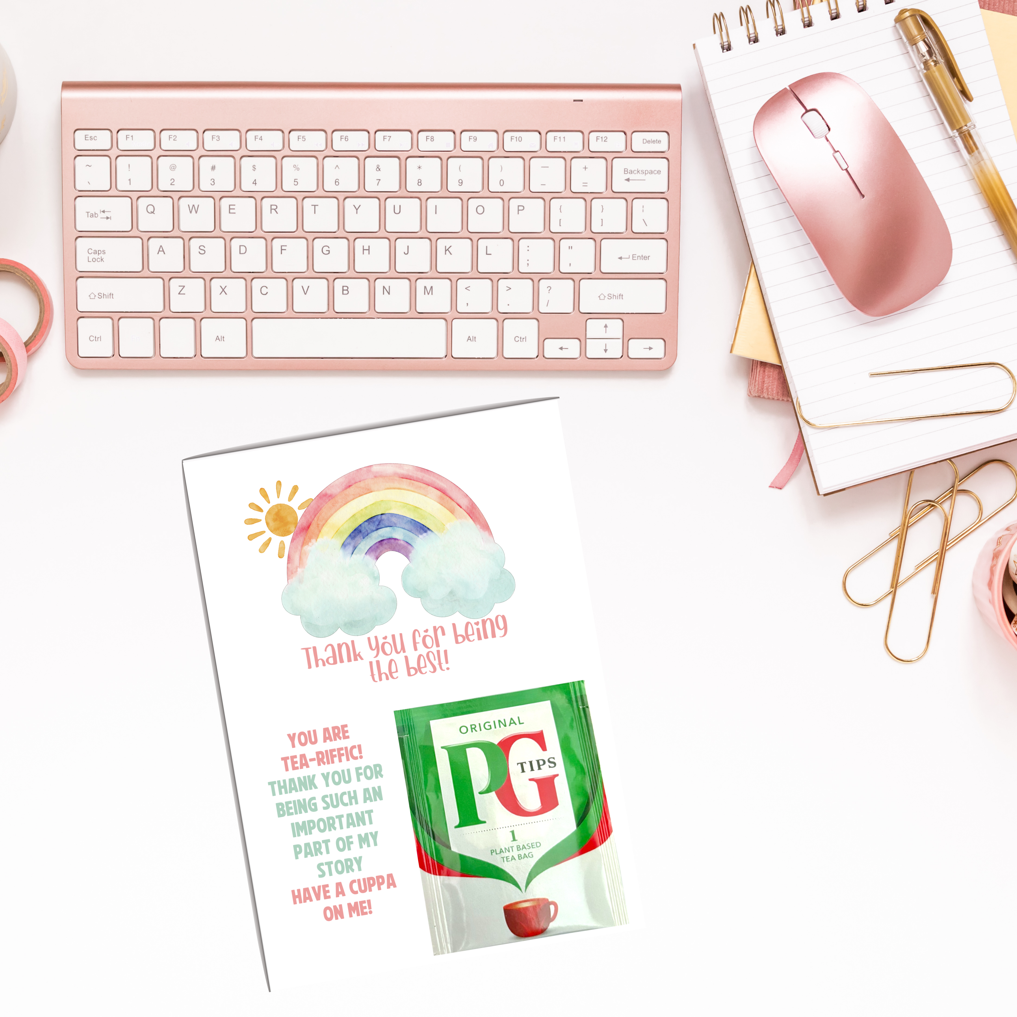 10 x The Best 'Tea-Riffic! - Teaching - Tea Bag Gift - A6